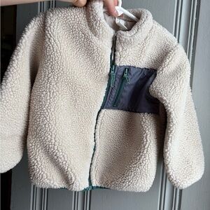 H&M 3T Toddler Cozy Cream and Gray Kids Zip Up Jacket
